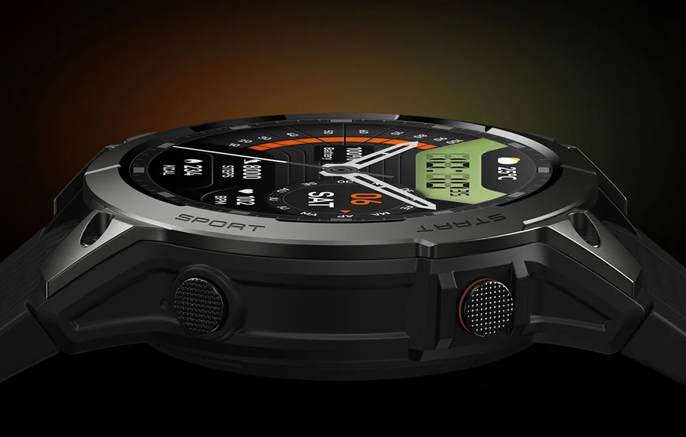 Zjawiskowy ekran Ultra HD AMOLED w smartwatchu Zeblaze Stratos 3 Pro z jasnością do 1000 nitów.